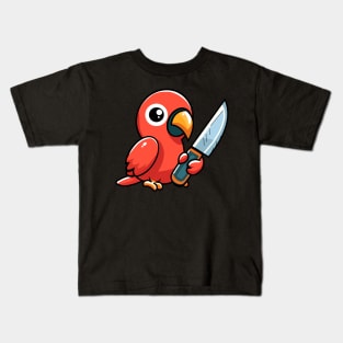 Parrot with knife! Kids T-Shirt